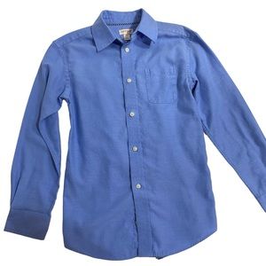 CAT & JACK Shirt Button Down Dress Shirt Size 8/10 Blue Long Sleeve
